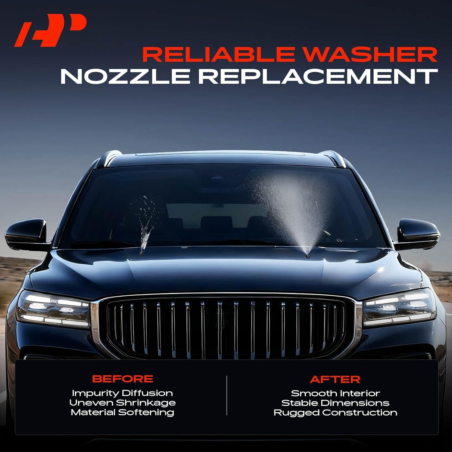 A-Premium Front Windshield Washer Nozzle Compatible with Mercedes-Benz GLE300d, GLE350, GLE400, GLE400, GLE450 AMG, GLE550e, GLE63 AMG, ML250, ML350, ML400, ML550, GL350, GL450, GLS350d, GLS450