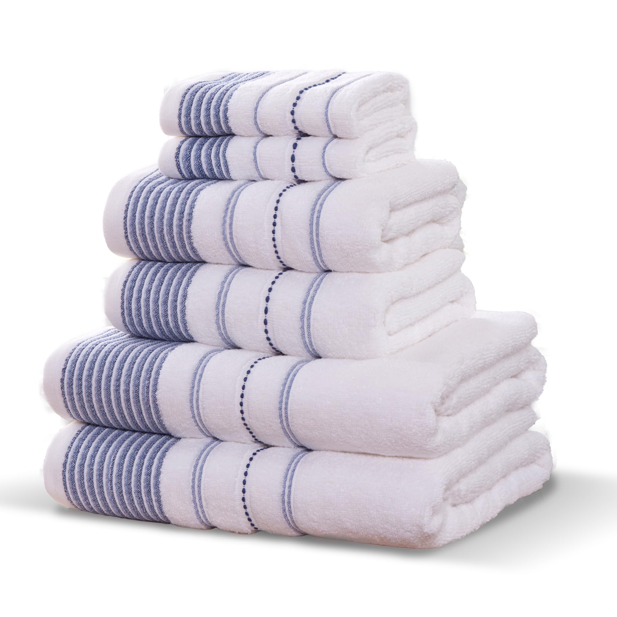 Rapport Home Cotton Bath Towel Set - Cool White - 6 Piece Bale