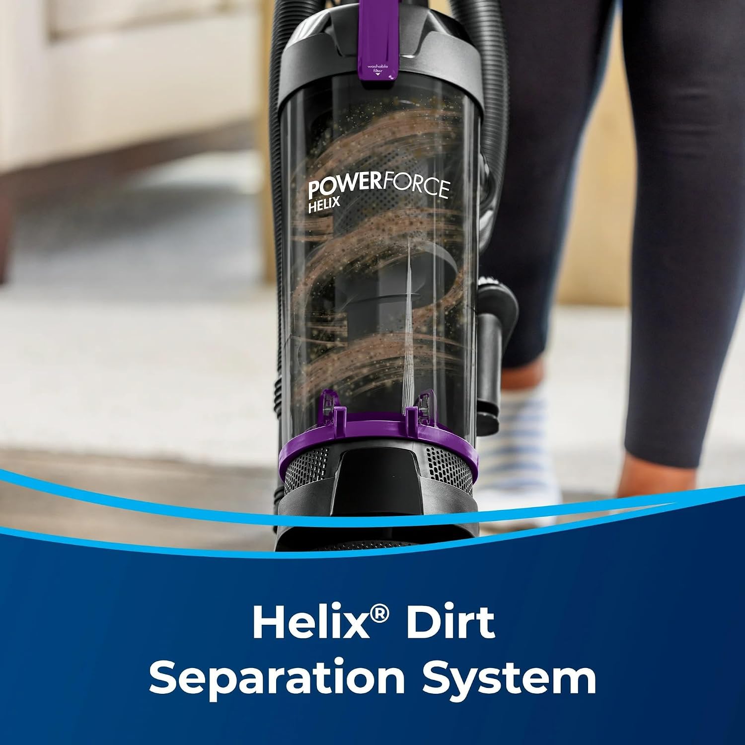 PowerForce Helix Bagless Upright Vacuum, Pet-Friendly, Powerful Suction for Carpet, Tile & Hardwood, Lightweight Design, Washable Filters, Scatter-Free Technology (Purple)