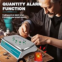 Vista 4 de Báscula de conteo industrial 30kg/66lb x 0.1g Báscula de gramo digital de alta precisión para inventario y conteo con batería, alimentación DC/AC