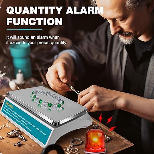 Miniatura 4 de Báscula de conteo industrial de 30 kg66 lb x 0.00 oz, báscula digital de conteo de inventario de alta precisión con batería CCCA para piezas,