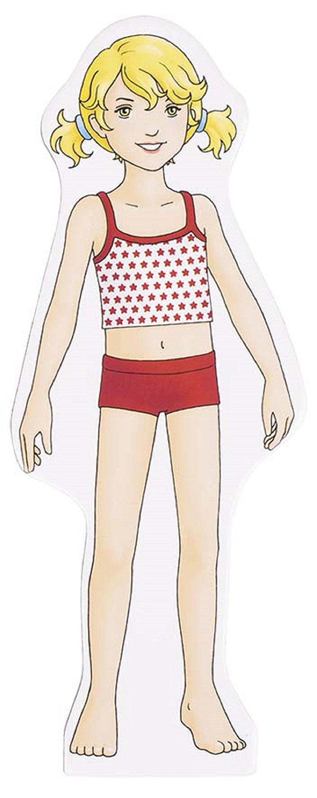 goki, 58531.0, magnetische Anziehpuppe mit Outfits, 26 Teile
