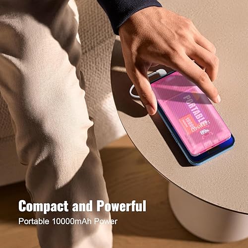 Miniatura 5 de LIPSWEET Banco de energía portátil, cargador portátil ultra delgado de 10000 mAh, 20 W USB C de carga rápida batería externa con enchufe de CA