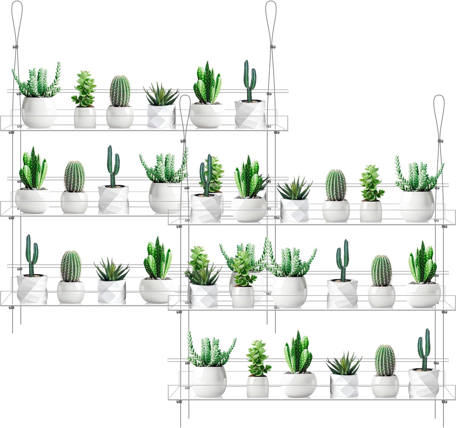 Amazon.com : Ziliny 2 Pcs 28 Inch 3-tier Clear Hanging Window Plant ...