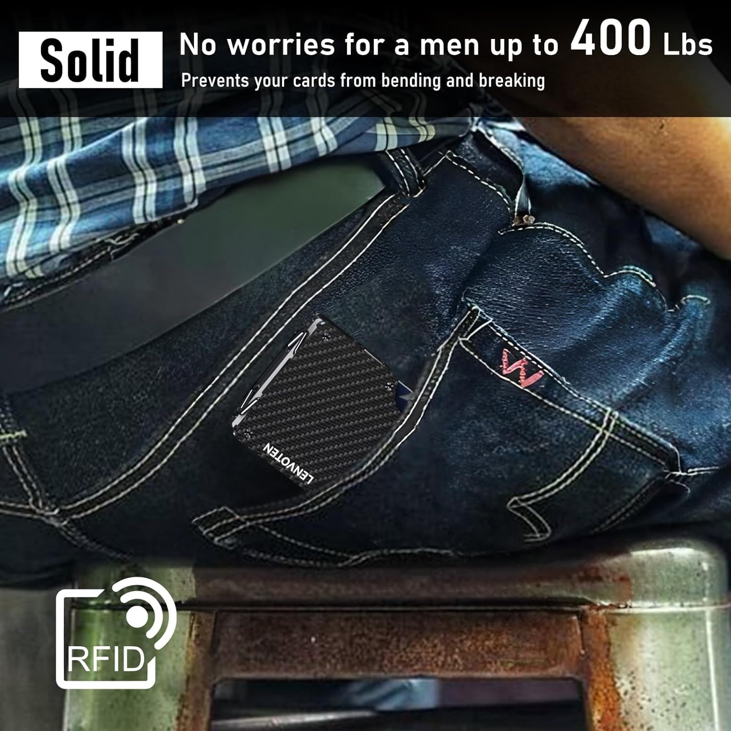 Upgraded Hinged Minimalist Wallet for Men | Slim Metal RFID Blocking Wallet | Credit Card Holder & Money Clip Holds 20 Cards | Premium Scratch-Resistant Finish | Ideal Gift for Men - Image 4