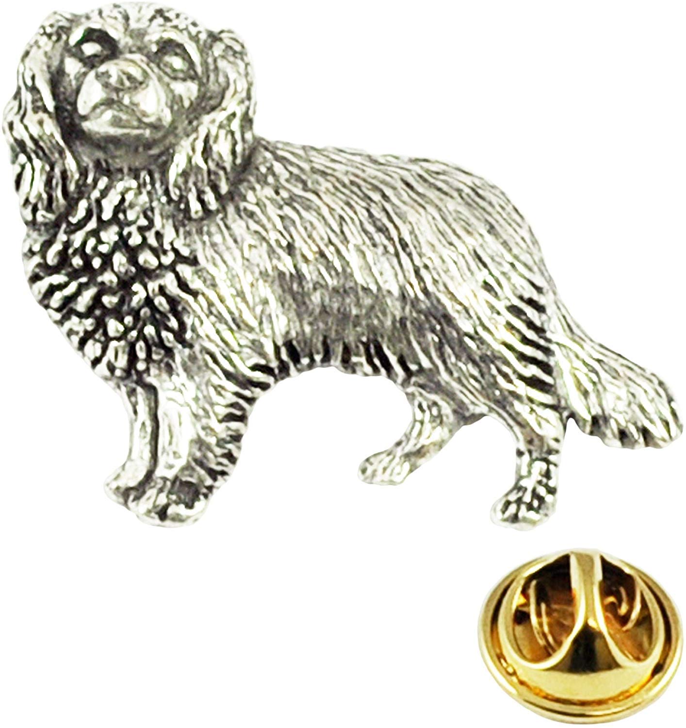Cavalier King Charles Spaniel Dog Pewter Lapel Pin Badge