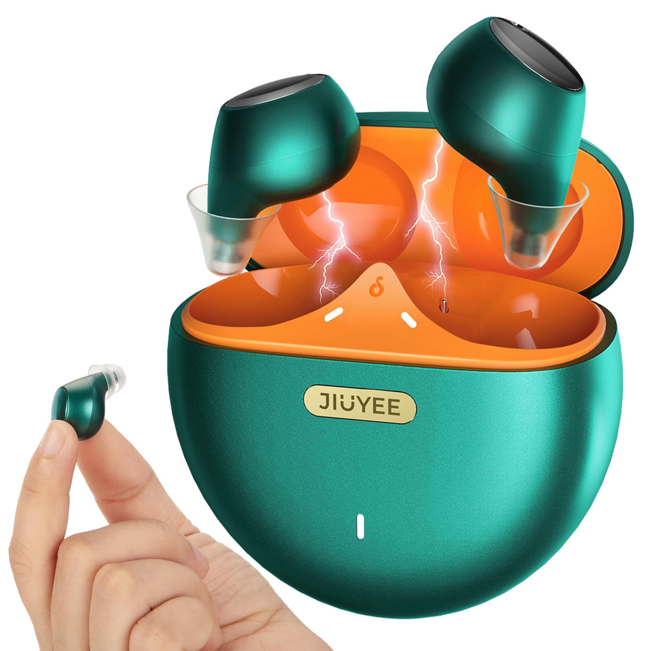 Rechargeable Bluetooth Hearing Aids for Mild to Moderate Hearing Loss - OTC - Smart Fitting - Mint Green