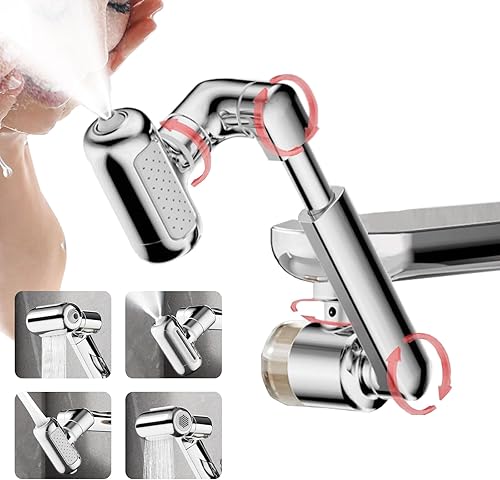 Miniatura 22 de Aireador extensor de grifo giratorio de 1080°, grifo universal de filtro de salpicaduras, grifo giratorio de ángulo grande 1080, accesorio de lavado