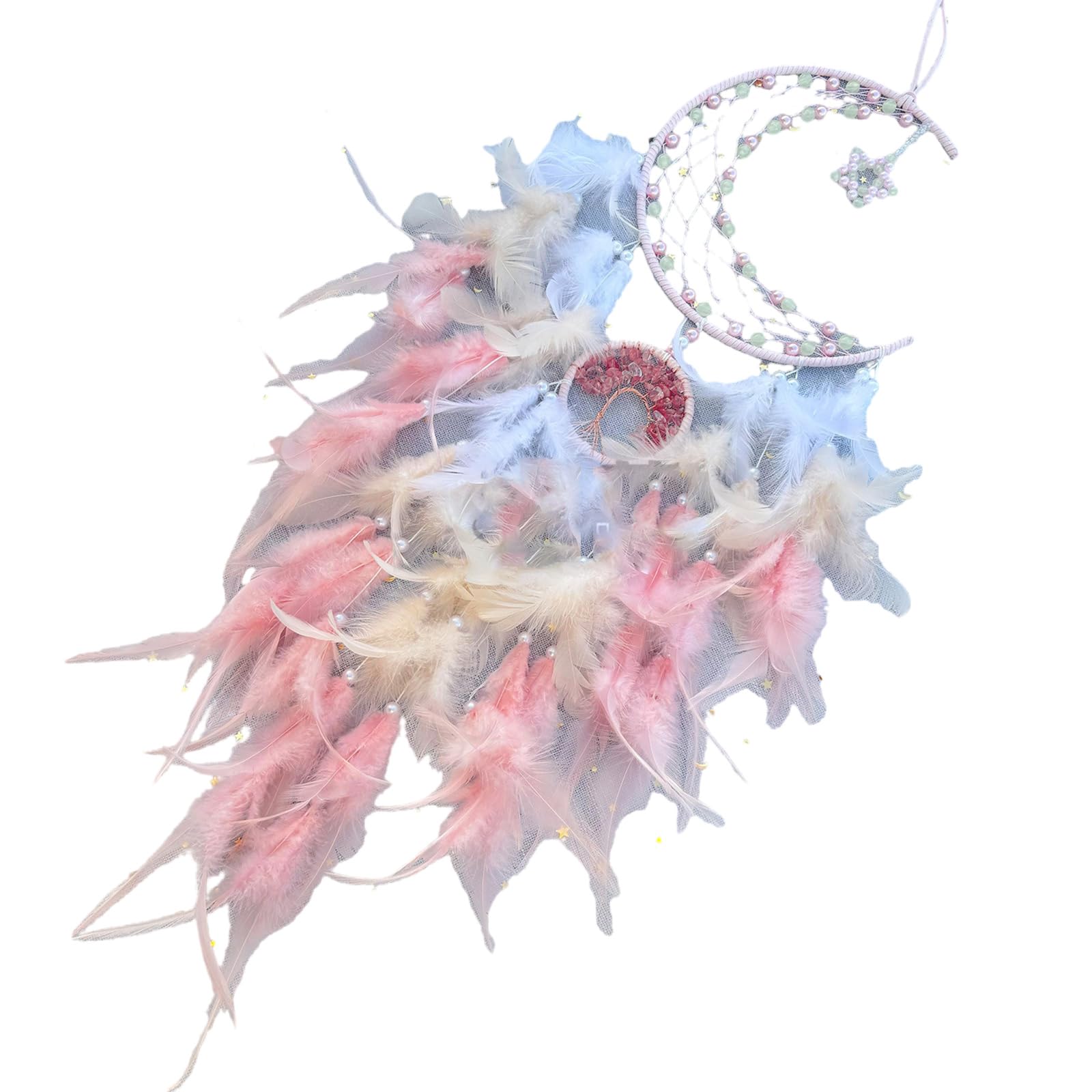 Romantics Glowing Beads Star Dreamcatchers Feathered Woven Windchimes for Party and Muslims Holiday Decorations Religious Celebration Decors