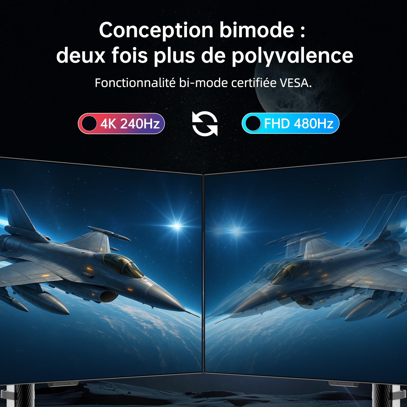 KTC Ecran OLED 4K 32 Pouces, Ecran PC Gamer Double Mode 4K@240Hz / 1080P@480HZ, Temps de réponse de 0,03 ms, FreeSync/G-Sync, HDR Ture Black 400, HDMI 2.1, DP 1.4, USB C 65W, 3 x USB A 3.0, KVM