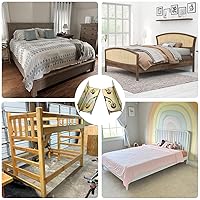 Vista 7 de Soportes de riel de cama, herrajes para marco de cama de madera, accesorios de riel de cama resistentes sin embutir - Juego de 4