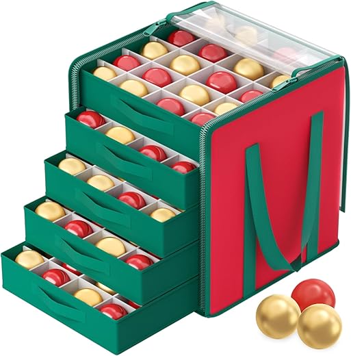 Ornament Storage with 5 Adjustable Dividers
