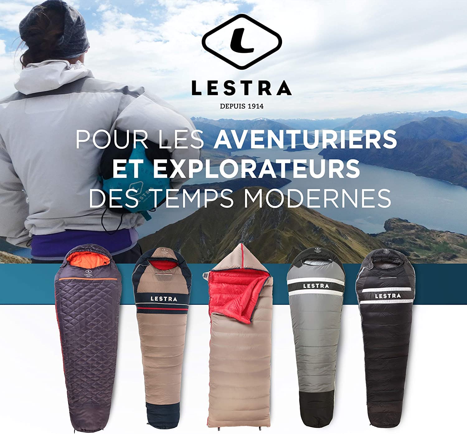 Lestra Outdoor Gavarnie XL Sac de Couchage rectangulaire - T° Confort 09° - T° Limite 04° - Garnissage synthétique - Adulte - 190+30 x 80 cm - 1,9Kg