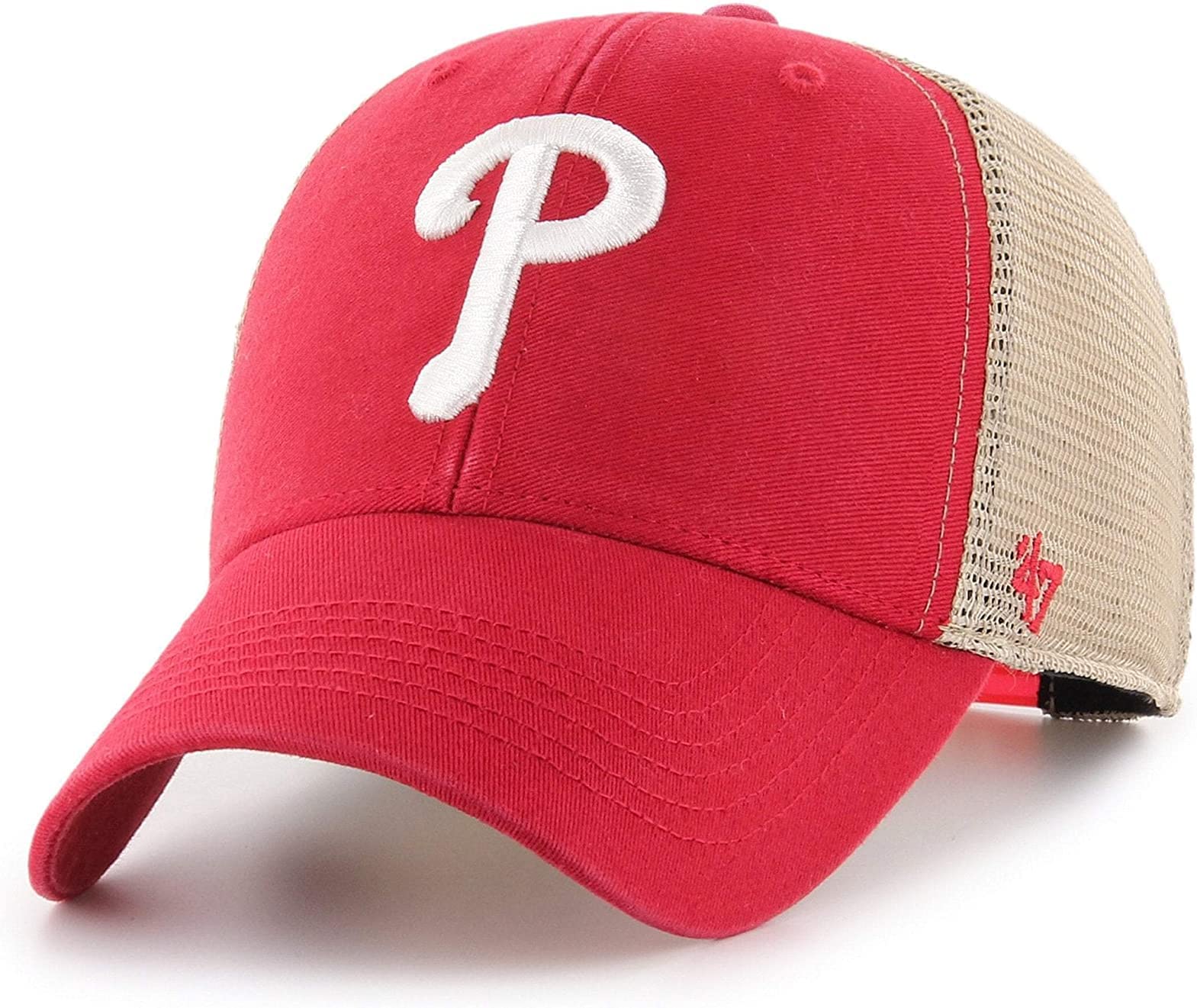 47 NCAA Flagship Wash Mesh MVP Adjustable Hat, Adult One Size Fits All, Philadelphia Phillies, One size