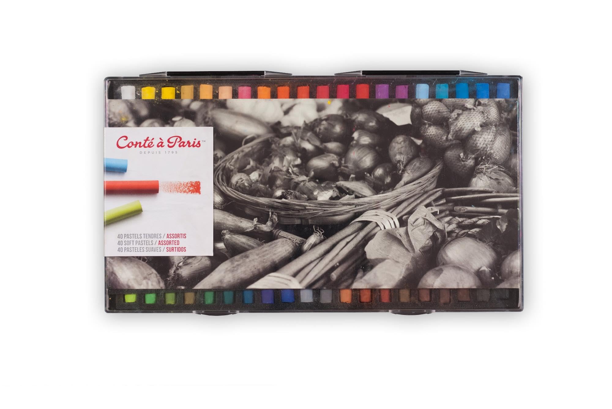Pastels tendres Conté à Paris : coffret de pastels secs doux x40