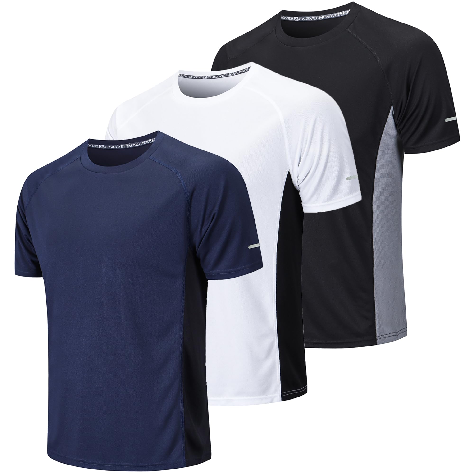 3 Pack Gym Shirts Men Quick Dry Running Tops for Men Breathable Sport T Shirts Moisture Wicking Workout Training Short Sleeve Tops