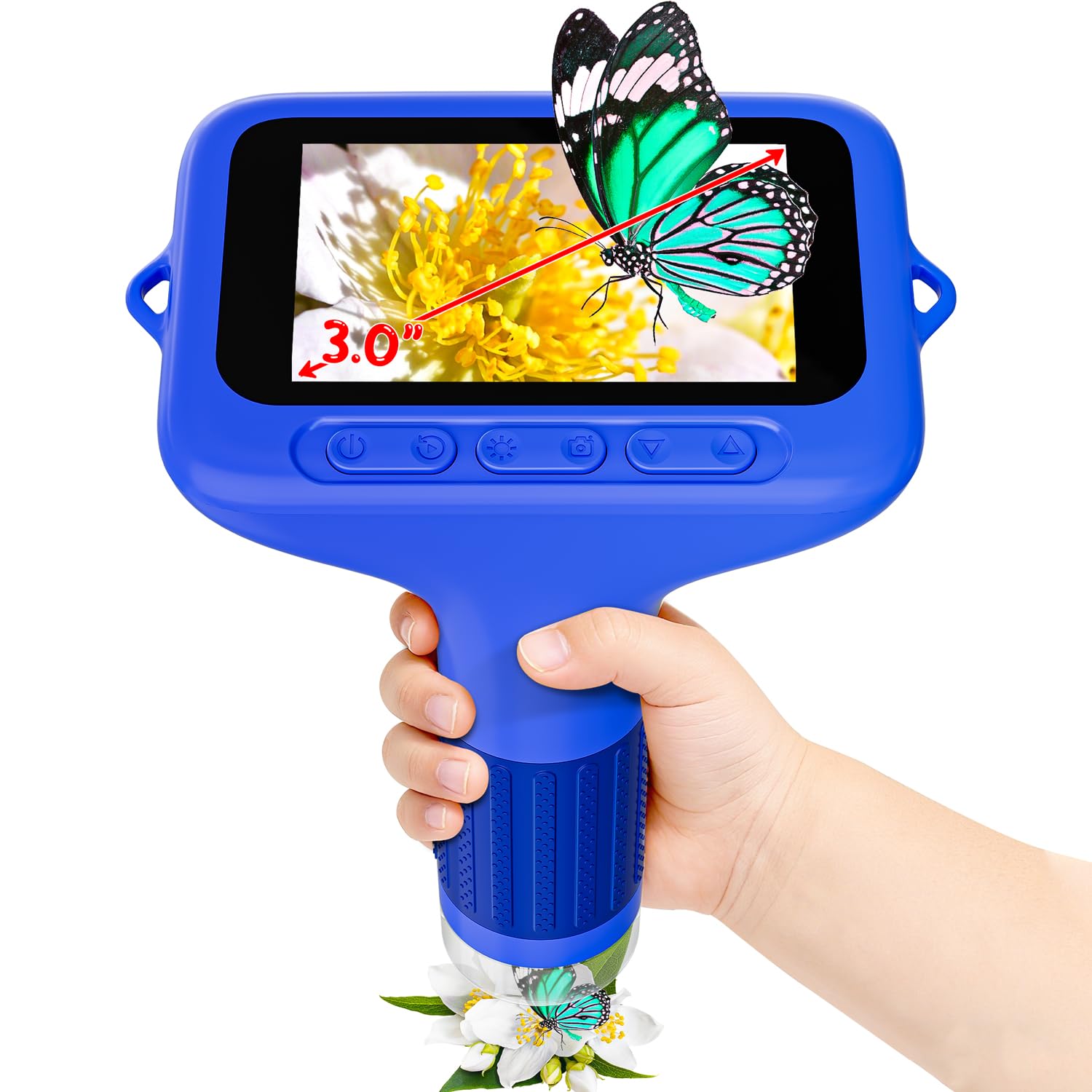 SKYBASIC子供用顕微鏡小学生マイクロスコープ 3インチ IPSスクリーン搭…