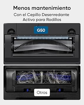 G50 Robot Aspirador con Potente Succión de 4.000 Pa, Navegación Dinámica, Cepillo Desenredante Pro, Cepillo de Rodillos, Ideal para Pelos de Mascotas, Pisos Duros, Alfombras2