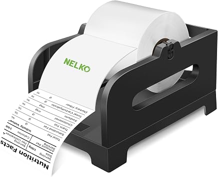 Nelko Label Holder, Thermal Label Holder for Rolls and Fan-Fold Labels, Shipping Label Roll Holder for Desktop Label Printer Shipping Supplies Industrial Labels Accessory for Home, Office Black