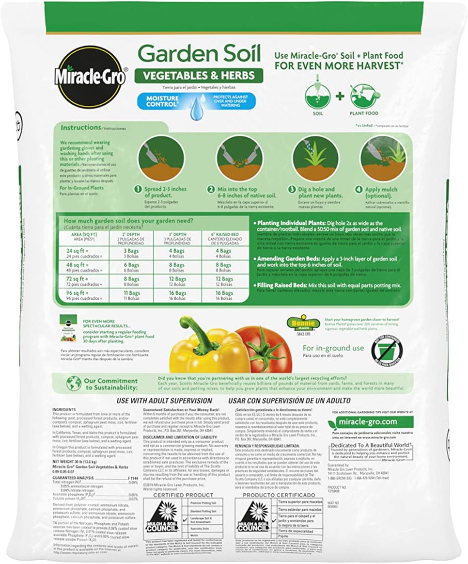 Buy Miracle Gro Garden Soil Vegetables And Herbs 1 5 Cu Ft Online In Turkey B017hod21a