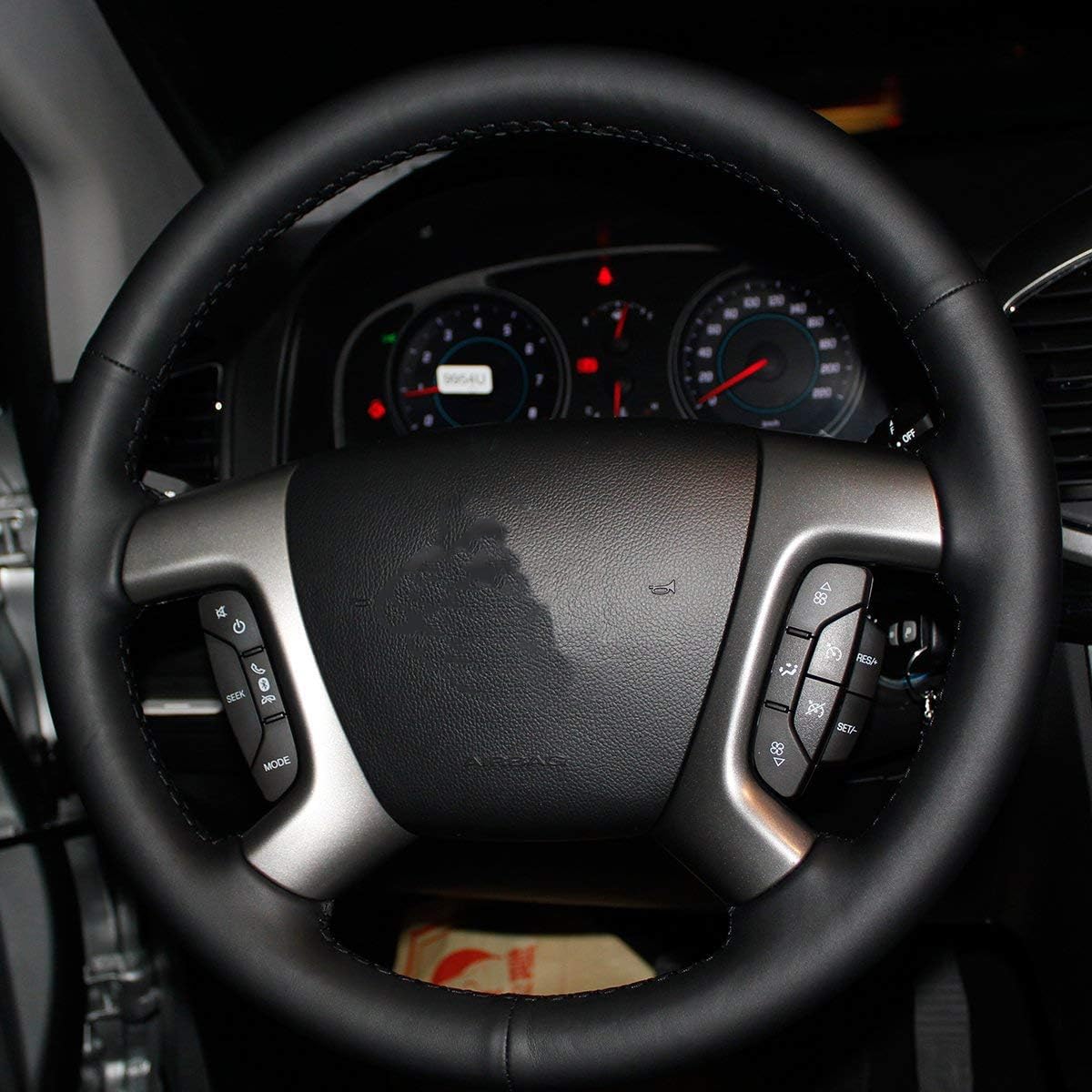 Loncky Genuine Leather Steering Wheel Cover for Chevrolet 2008-2013 Silverado 1500 Silverado 2500 35002007-2014 Tahoe2007-2014 Suburban 15002007-2013 Avalanche 15002009-2015 TraverseExpress product thumbnail 6