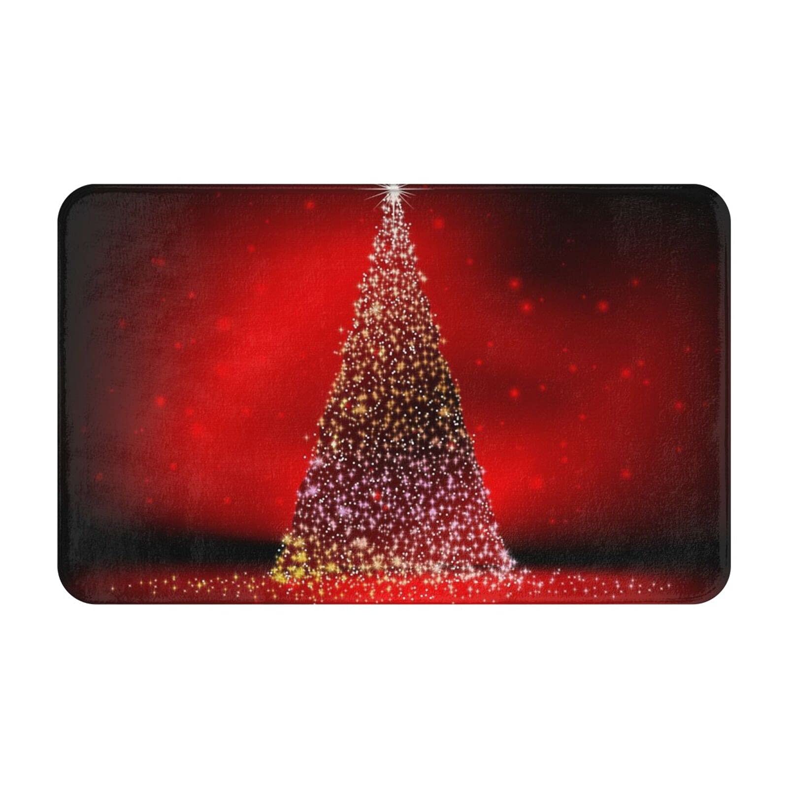 Felpudo Entrada 40X60cm, Árbol De Navidad con Luces Navideñas Alfombra Antideslizante Alfombra Exterior Lavable Alfombra De Piso para Dormitorio Oficina Cocina