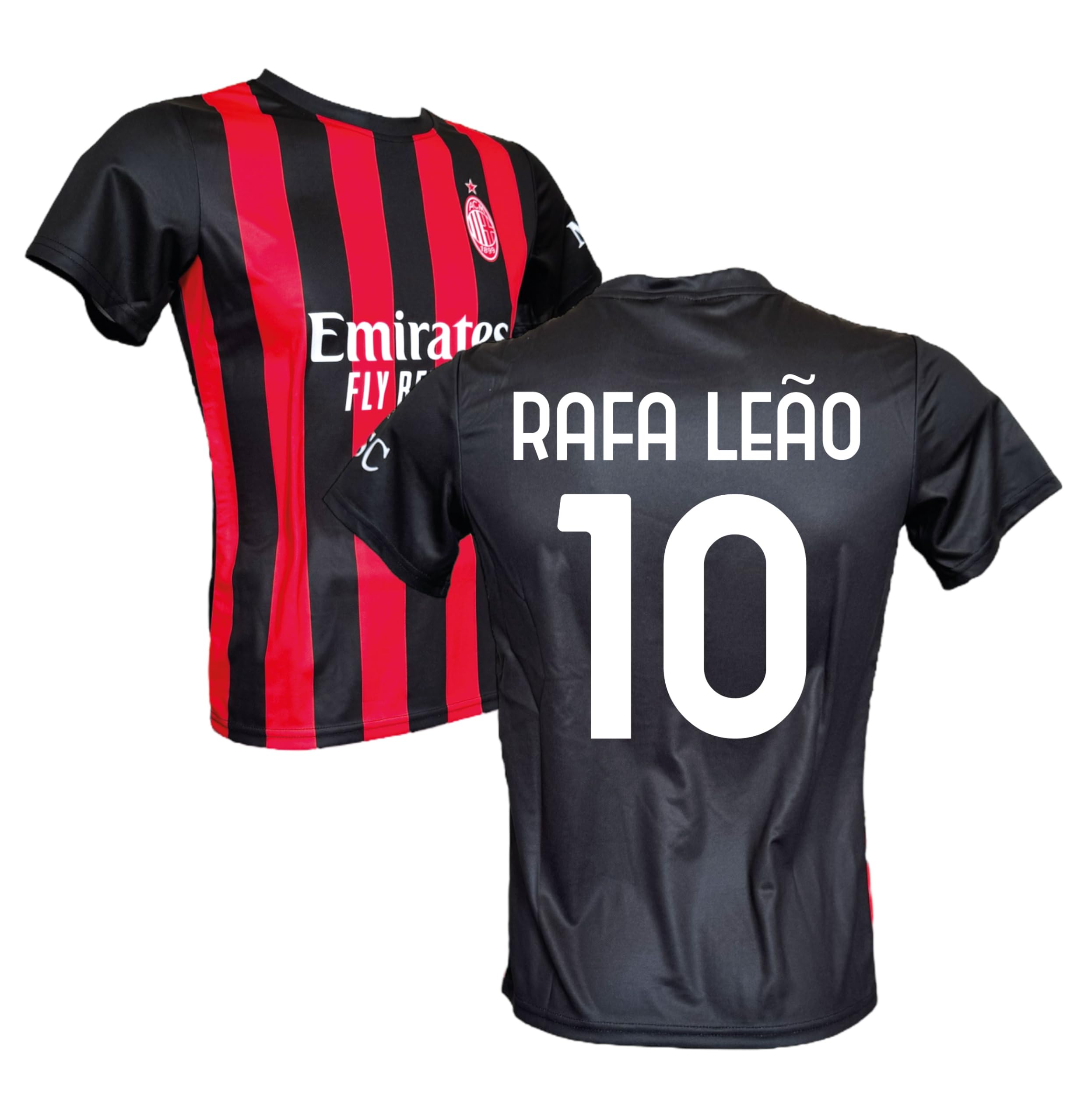 AC Milan Maglia Rafa Leao 10 Replica Ufficiale 2025/26, Rossonera a Strisce