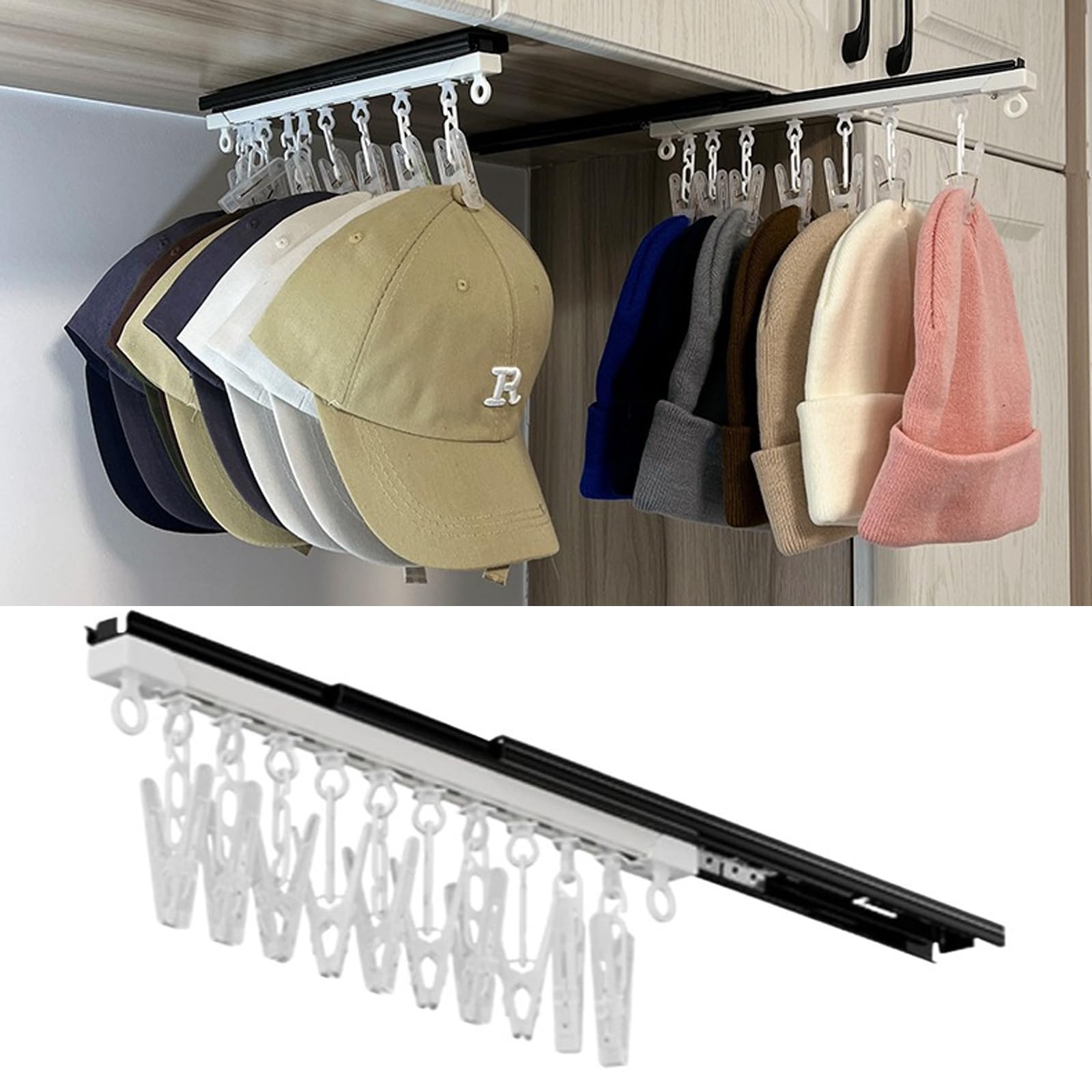 Amazon.co.jp: 帽子掛け スライドハンガー 押入れ 伸縮拡張可能 粘着式