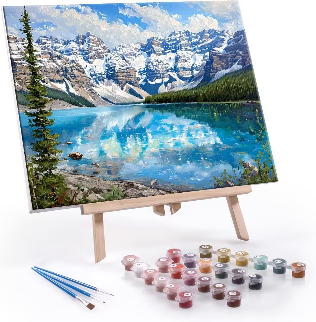 Peinture par numéro Kit, Peinture à l'huile Bricolage avec Brosses et Peintures pour Adultes Enfants Débutant, DIY Montagnes paysages Painting by Numbers Numbers Cadeaux - Sans Cadre - 80x110 cm B-529