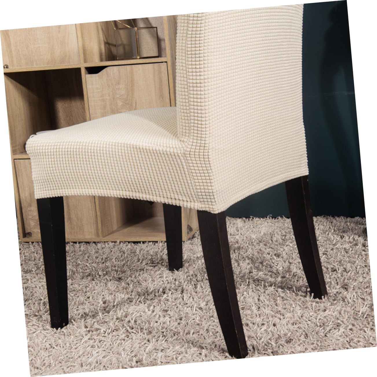 6pcs Elastic Stretchy Dining Chair Covers Seat Protectors Polyester Full Coverage for Home Office Banquet Wedding