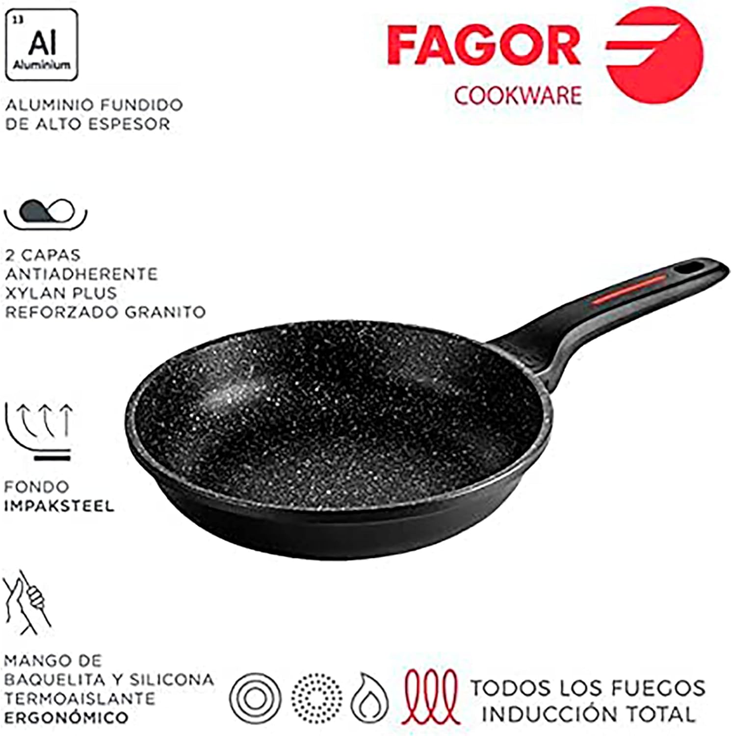 Fagor 78523 Frying Pan, Aluminium