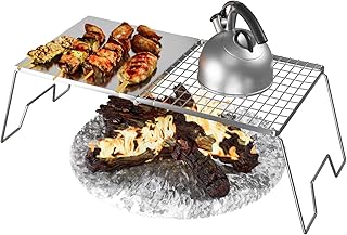 24'' Folding Campfire Grill Grate, Heavy Duty Camping Cooking Set With Folding Grill Design, Camping Griddle Fire Pit Grill, Portable Outdoor Campfire Grill Grate For Versatile Campfire Cooking