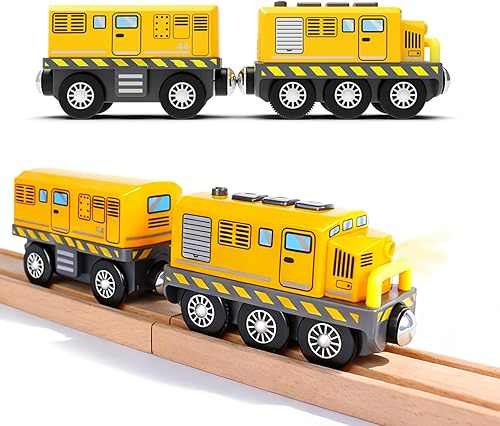 Tren a batería para pistas de madera, potente tren de locomotora de motor compatible con Thomas & Brio, juego de juguete motorizado, regalo para