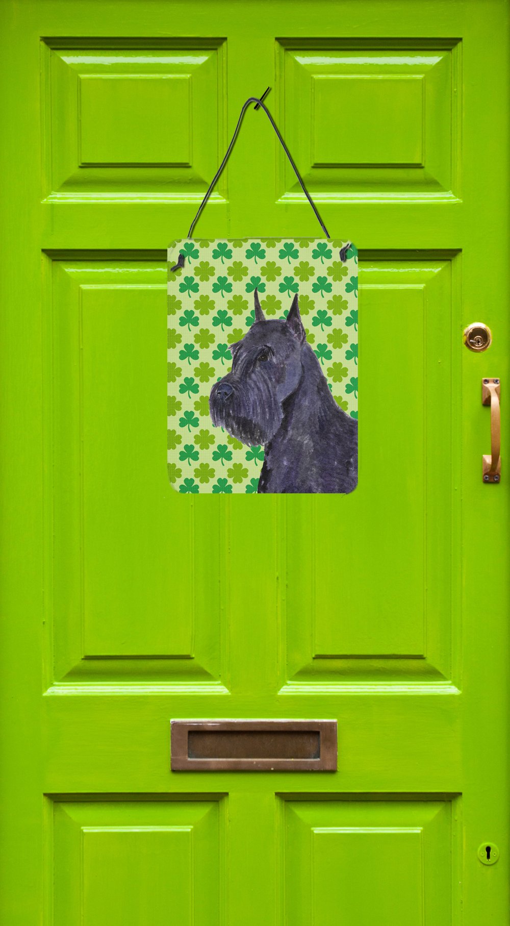 Tesori D'Irlanda Bandiera Decorativa Con Schnauzer E Trifoglio – In Tela Di Poliestere, Resistente Alle Intemperie