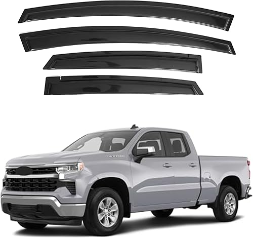 Miniatura 203 de IG - Visera para ventana de automóvil, protector contra la lluvia, el sol y el viento, con cinta adhesiva, deflector extraduradero para ventana