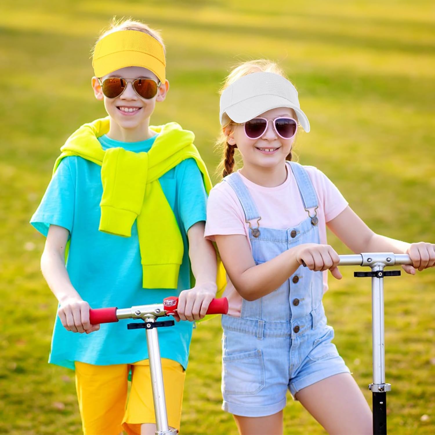 Ultrafun 9Pack Kids Sun Visor Hat UV Protection Sports Tennis Beach Summer Visor Hats for Boys Girls Aged 5 to 12 Years - Image 6