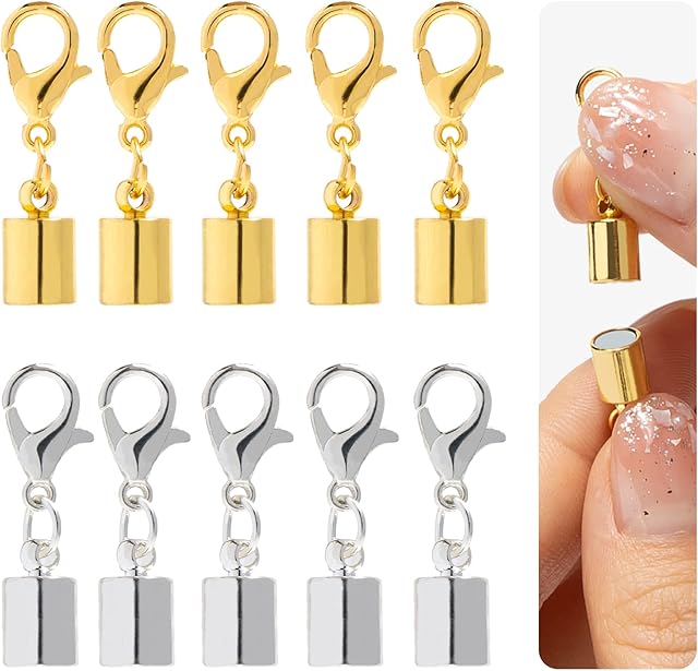 PAFUWEI 12 Piece Magnetic Lobster Clasp, Jewelry Extender Chain Extender, Necklace Separator Connectors for Bracelet Jewelry Crafts(Gold and Silver)