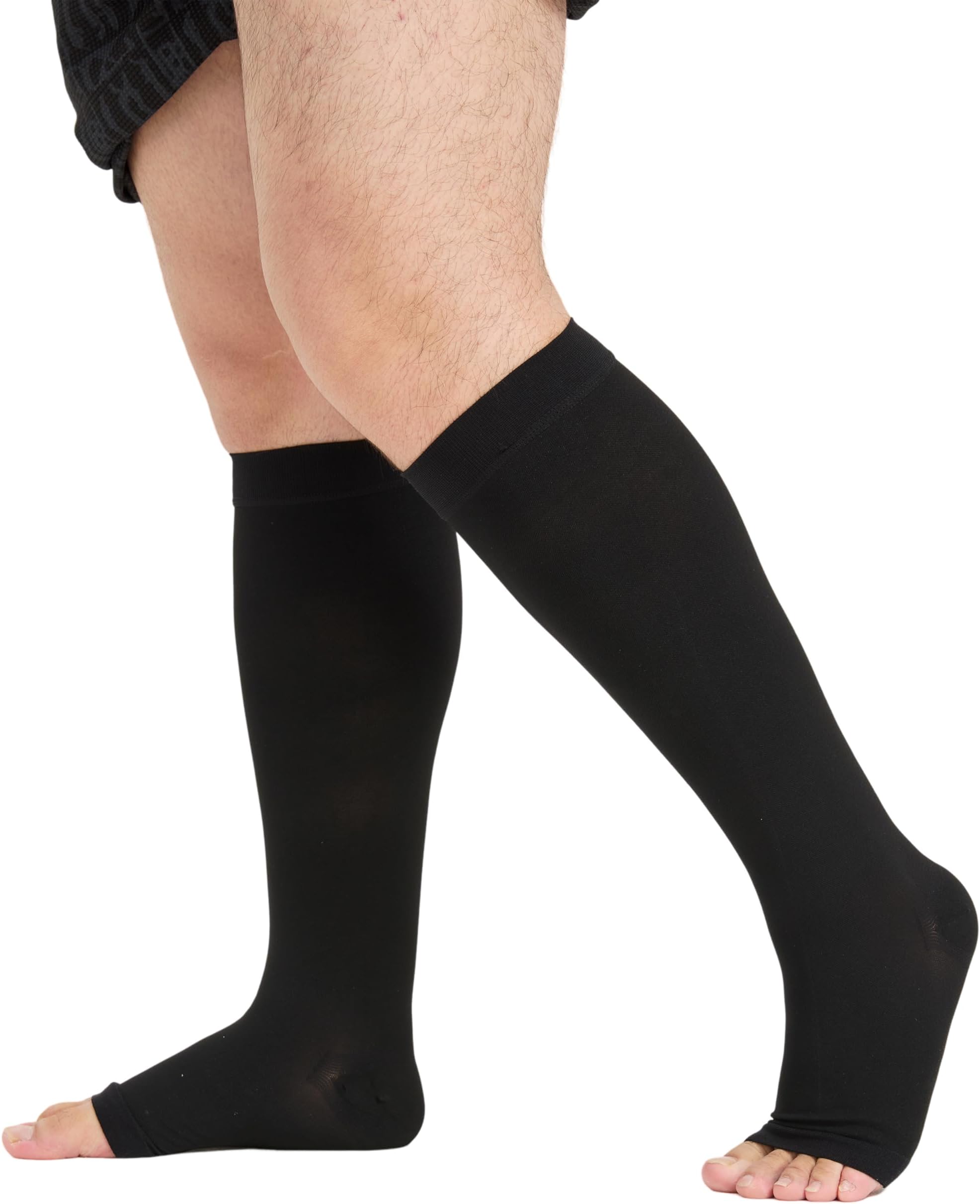 TOFLY® 20-30mmHg Medical Graduated Compression Socks for Men & Women, Open Toe Knee High Compression Socks,Firm Support for Circulation Recovery,Shin Splints,Varicose Veins,Edema,Nursing