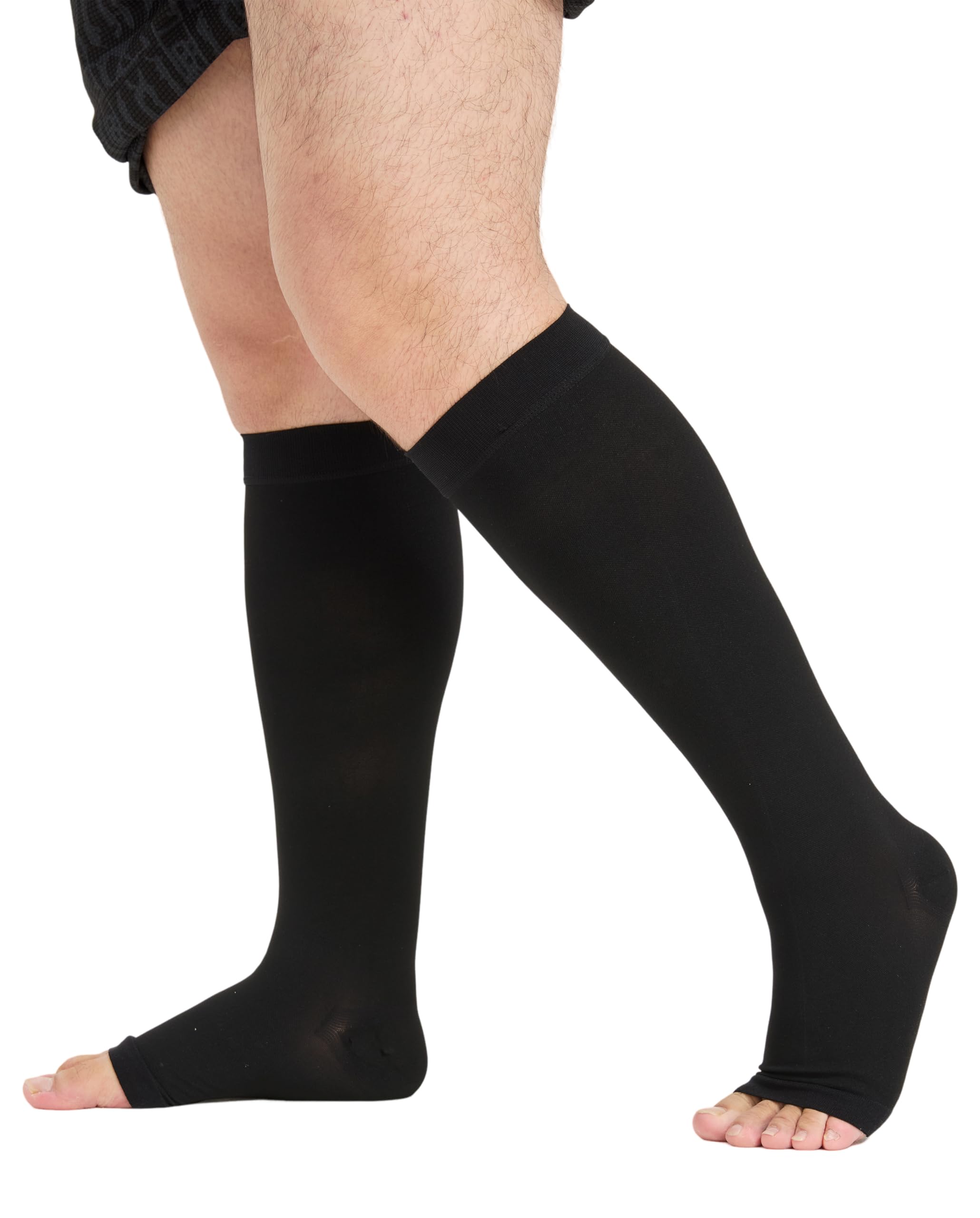 TOFLY® 20-30mmHg Medical Graduated Compression Socks for Men & Women, Open Toe Knee High Compression Socks,Firm Support for Circulation Recovery,Shin Splints,Varicose Veins,Edema,Nursing