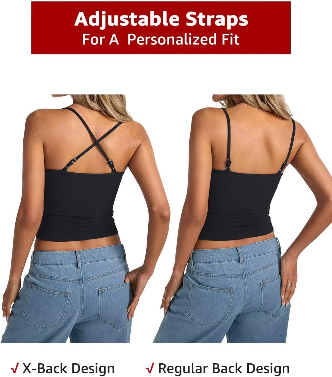 Womens Lace Camisole Tops Square Neck Ribbed Tank Tops Adjustable Spaghetti Straps Sleeveless Summer Shirt 2026 - Image 6