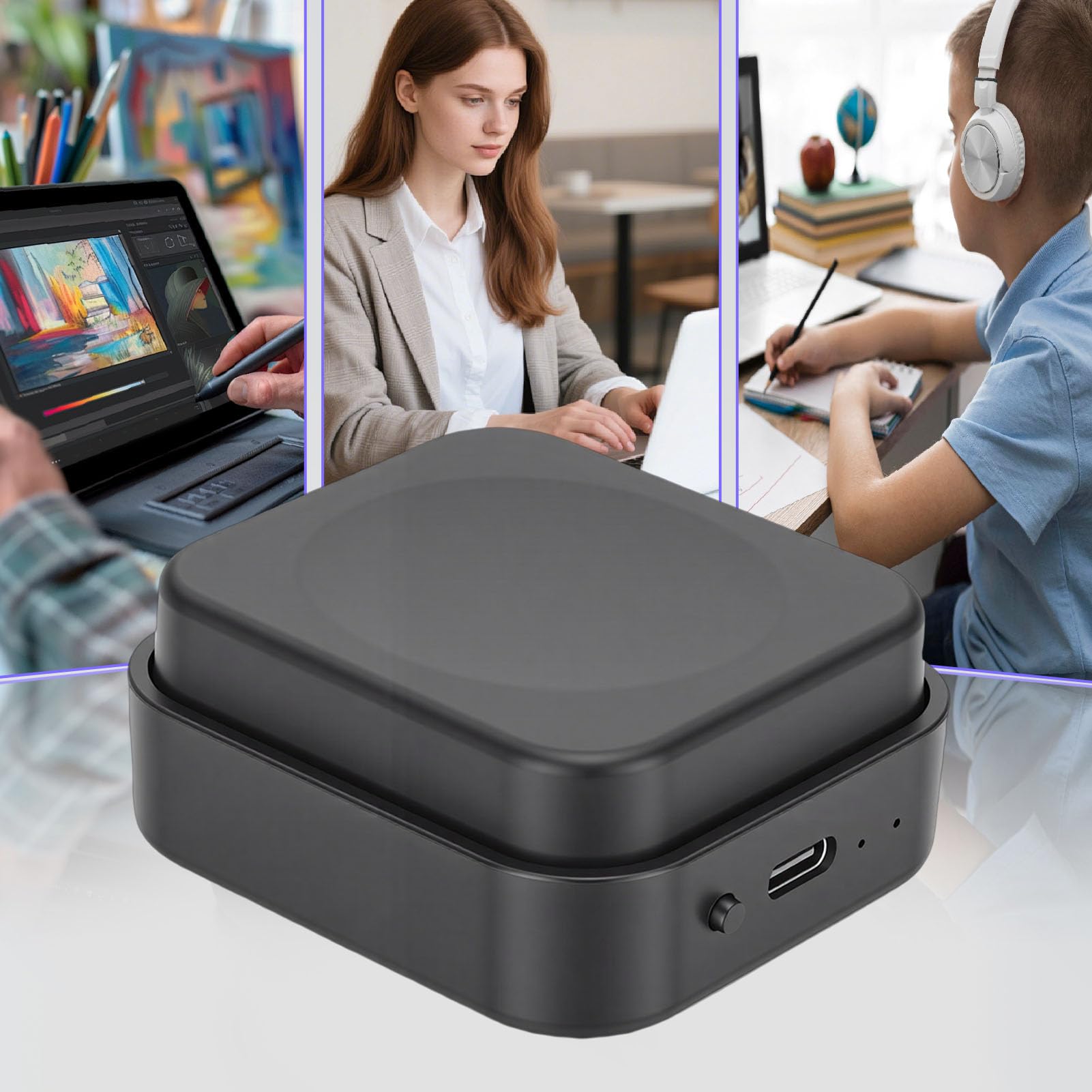 Vikye Tastierino a Tasto Singolo, Tastierino Macro a 3 Livelli, Programmabile con Bluetooth/2.4G/cablato, Input di 18 Caratteri, Tasto Grande, per Personalizzazione di