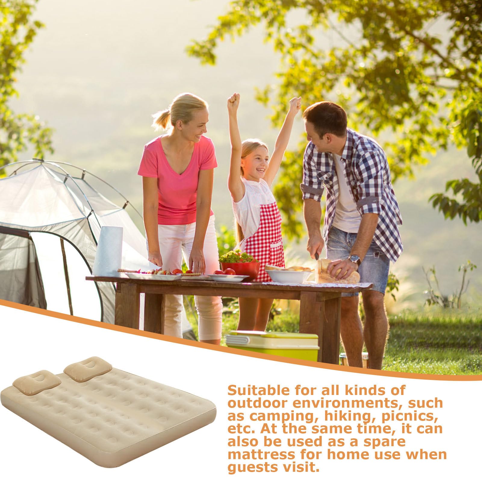 Colchón De Aire Hinchable Colchoneta Inflable Portátil Individual para | Camas Inflables Con Bomba Integrada Para Hogar, Salón, Invitados, Tienda De Campaña, Camping, Senderismo,