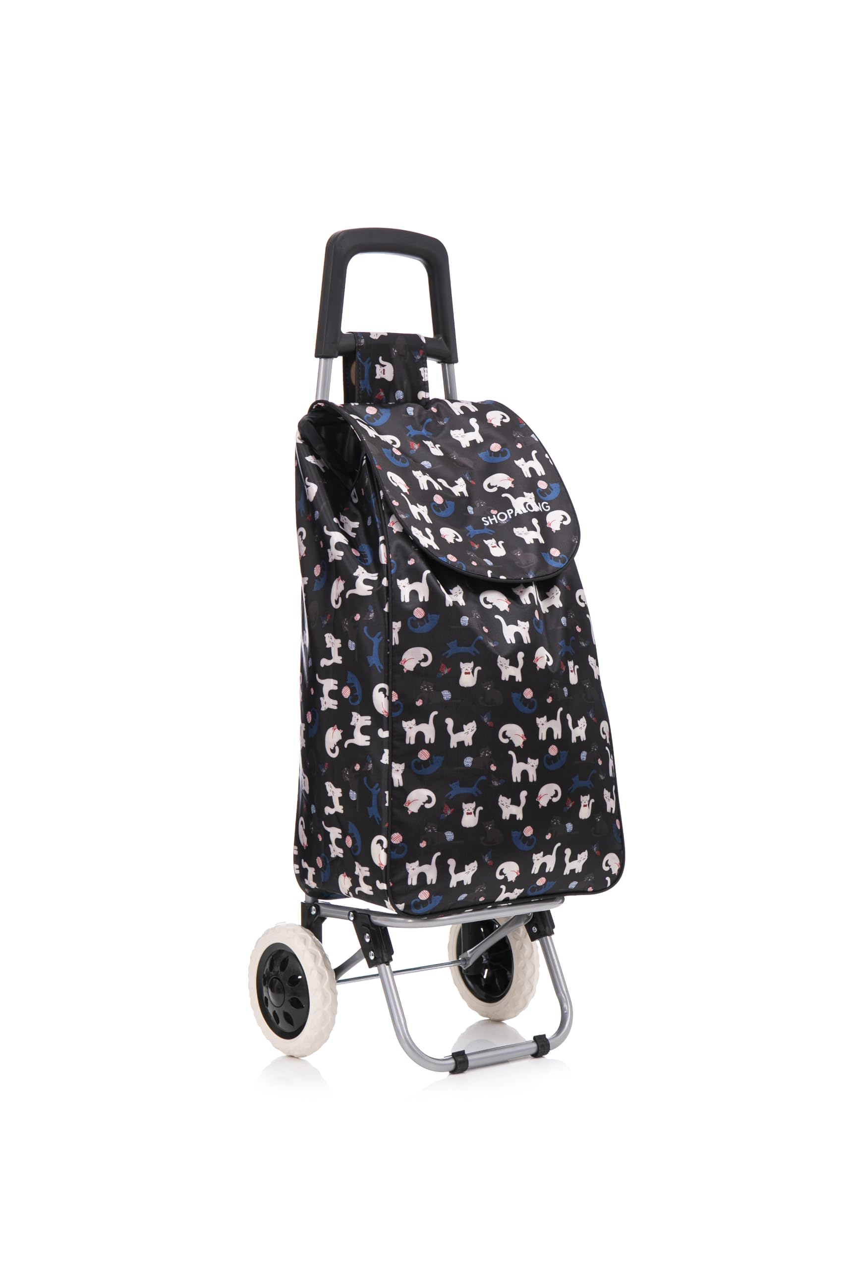 37 Litre Folding Large Lightweight Shopping Trolley, Hard Wearing & Foldaway for Easy Storage, Large Shopping Trolley on 2 Wheels Shopping Cart