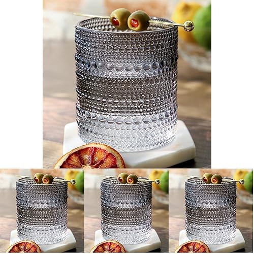 Vista 42 de Kate Aspen Juego de vasos de ámbar con cuentas de 6 a 10 onzas, juego de cristalería vintage, juego de vasos de Júpiter, juego de vasos de cóctel