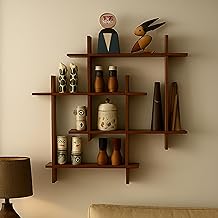Floating Shelves with Decorative Shelves and Bookshelves for Living Rooms Made of Engineered Wood Used as Book case Brown