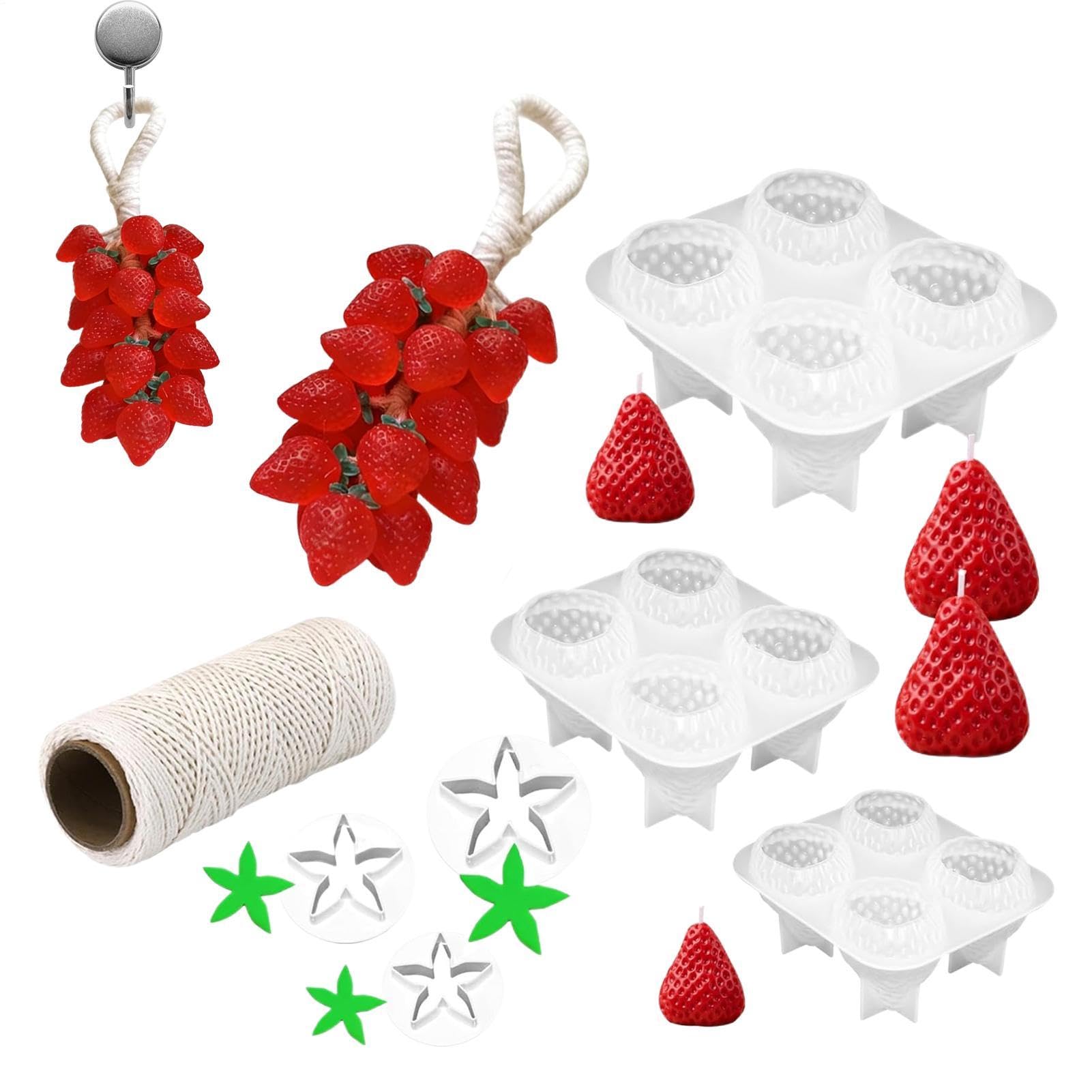Forma de fresa para jabón, molde para jabón y perfumado – Forma de chocolate, para manualidades, escayola, de resina, artesanía de hielo, casa, apartamento, granja,