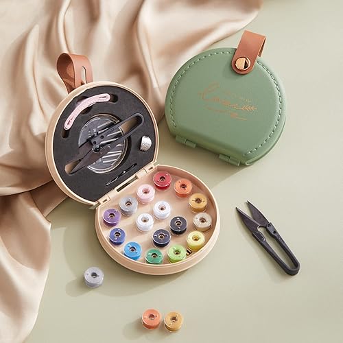 Miniatura 10 de Kit de costura, mini kits de costura de viaje para adultos, kit de reparación de suministros para adultos, accesorios de hilo de coser familiar,