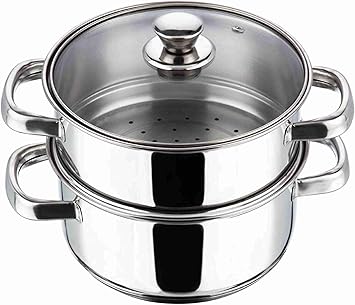 Momo maker 2 tier Steamer with glass lead