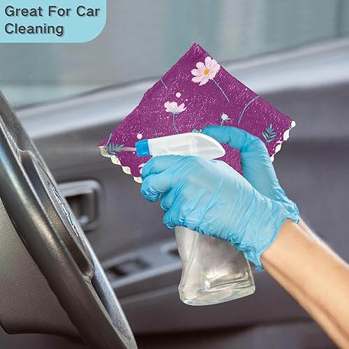 Miniatura 7 de FRODOTGV Floral Cosmos Flower Cute Scandinavian Quality Decorative Microfiber Kitchen Dish Towels Quick Dry 6 Pack Kitchen Tea Towels for Bathroom