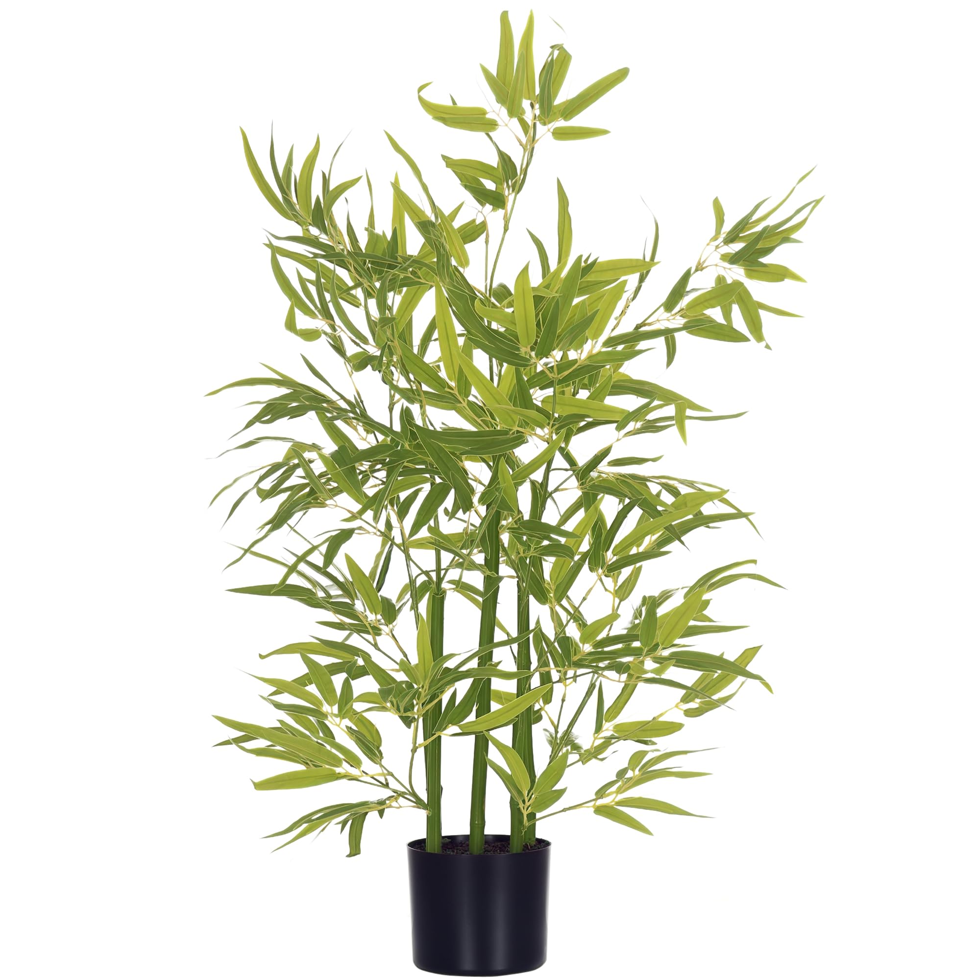 HOMCOM Árbol Artificial de Bambú 90 cm Planta Artificial Decorativa Verde | Grande, Decoración para Hogar, Oficina, Balcón, Dormitorio, Interior